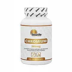 SOWELO ХРОМ Chromium Picolinate 200 мкг ПІКОЛІНІАН 200 ТАБ