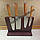 Набір ножів Damascus DK-OK 4004-E olivewood handle 5 предм. AUS-10 сталь 67 шарів, фото 3