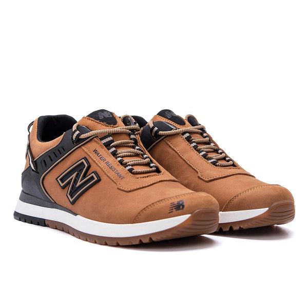 Чоловічі шкіряні кросівки New Balance Classic весна/осінь — руді, спортивне взуття з натуральної шкіри, фото 1