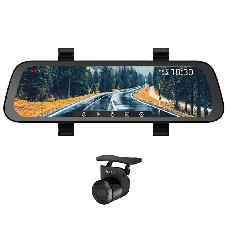 Зеркало с видеорегистратором 70mai Rearview Dash Cam Wide D07 Экран 10" + Камера заднего вида Midrive RC05 - фото 1 - id-p1555708981