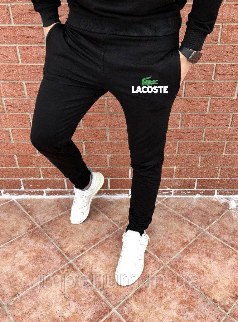 Чорні кежуал штани принт Lacoste