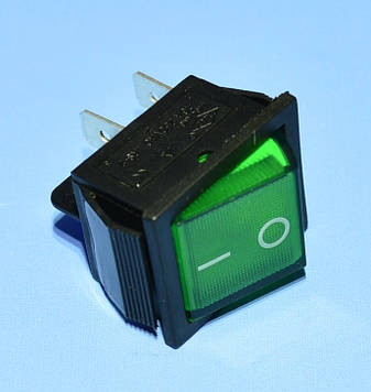 Вимикач 220В IRS-201-1А зелений 2-групи ON-OFF, PRK0006D