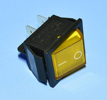 Вимикач 220В KCD2-201N (IRS-201) жовтий 2-групи ON-OFF, Daier