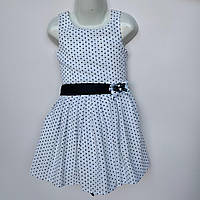 Плаття в горошок із чорним поясом і бантом на поясі ДШ