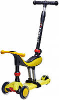 Самокат+беговел Scooter Kids. Колір: зелений, чорний, бірюзовий, рожевий, жовтий.