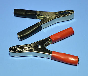 Затискач "крокодил" 50A L-100мм чорний+червоний (пара) KRO0397