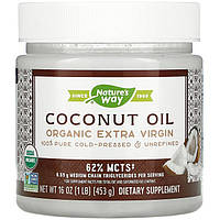 Кокосовое масло Nature's Way "Coconut Oil Organic Extra Virgin" холодного отжима (453 г)