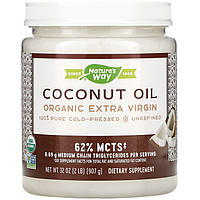 Кокосовое масло Nature's Way "Coconut Oil Organic Extra Virgin" холодного отжима (907 г)
