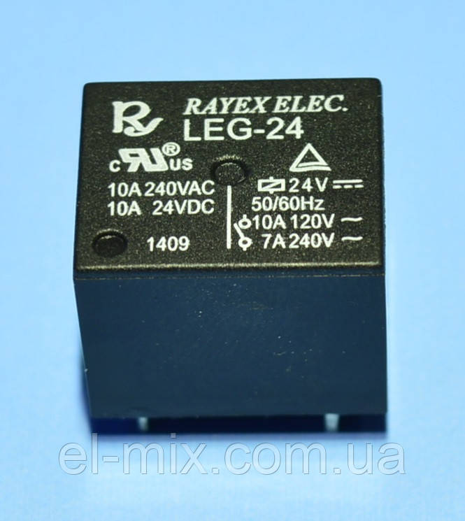 Реле 24V 1группа LEG-24 (10А 240V) герметичное 5рin on-on Rayex - фото 2 - id-p246473976