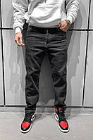 Мужские стильные зауженные джинсы чёрные базовые Турция 2022