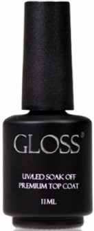 Топ каучуковый для гель лаку Gloss Premium Top Coat 11 мл. без пензлику