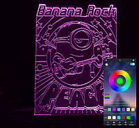 Акриловый светильник-ночник управление с телефона Миньон Банана рок tty-n001261