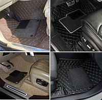 Коврики на Mercedes GLC X253 Кожаные 3D (2015+) с текстильными накидками