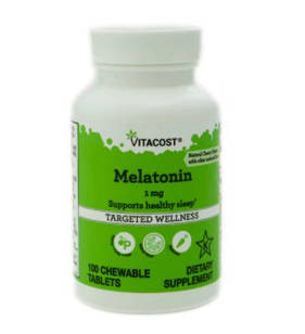 Vitacost Melatonin Natural Cherry мелатонін 1 мг, 100 жувальних таблеток, вишневий смак.