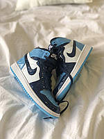 Кроссовки женские Nike AIR JORDAN 1 Retro Blue найк аир джордан синие