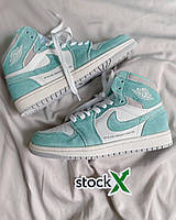 Кроссовки женские Nike Air Jordan 1 Retro Mint найк аир джордан мятные повседневные