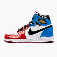 Кроссовки Nike Air Jordan High Blue Red голубые красные женские найк аир джордан демисезонные повседневные