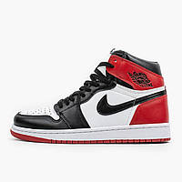 Кроссовки Nike Air Jordan High Black Red White черные красные женские найк аир джордан демисезон повседневные