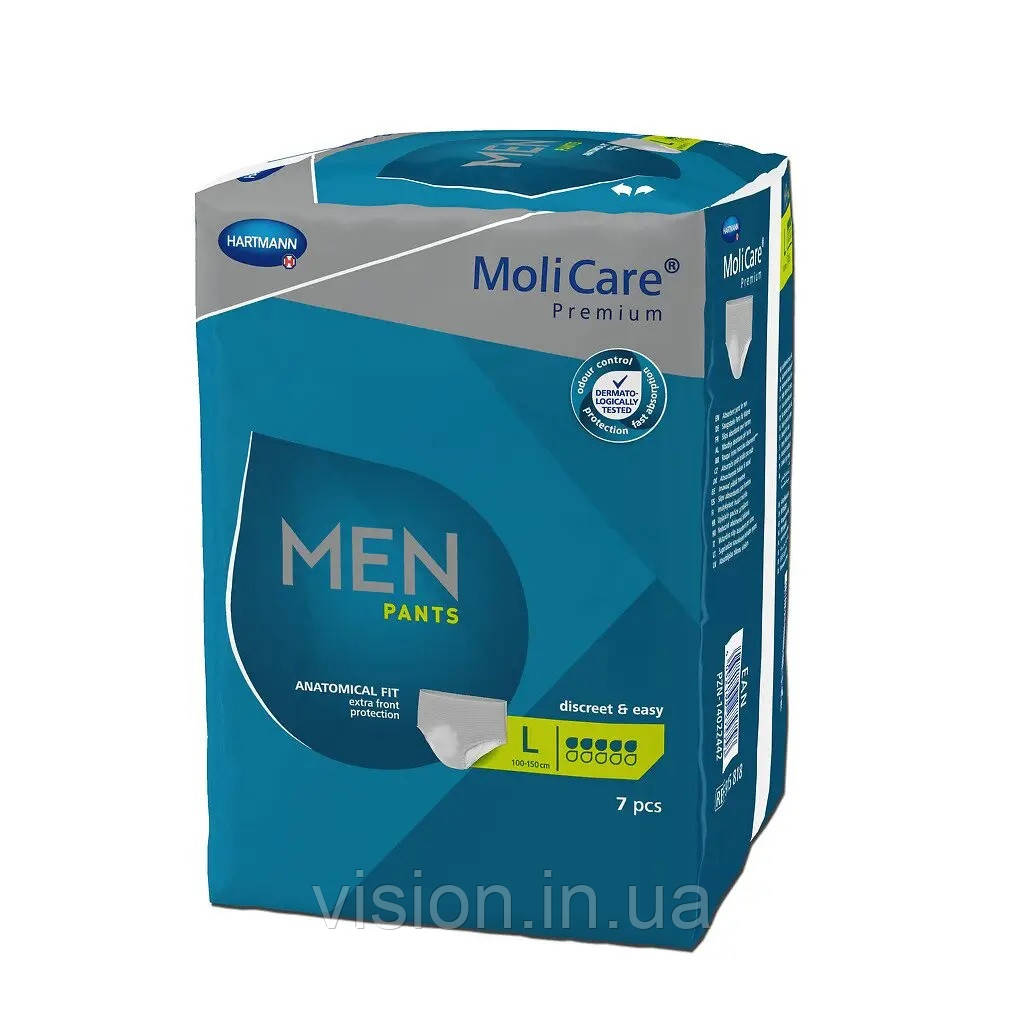 Труси поглинаючі для чоловіків MoliCare® Premium MEN PANTS 5 крапель L 7шт, фото 1
