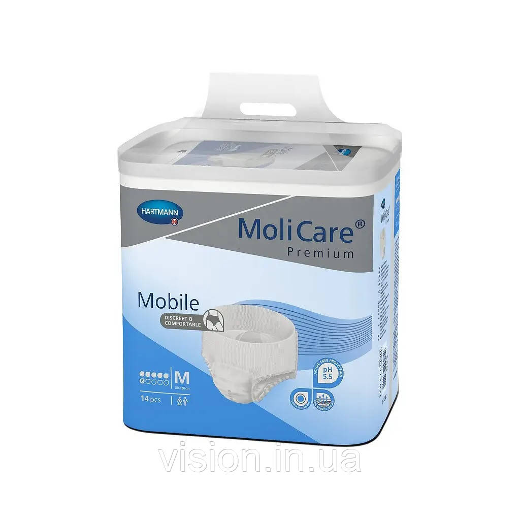 Труси-підгузки для дорослих MoliCare® Premium Mobile 6 крапель M 14шт з підвищеним рівнем поглинання, фото 1
