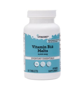 Vitacost Vitamin B12 Melts Raspberry-Peach 2000 мкг 50 жувальних таблеток смак малина-персик