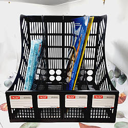 Вертикальний лоток на 4 відділення збірний Чорний