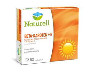 Naturell Beta-Karoten + E вітамін А 1000 мкг вітамін Е 10 мг, 60 таблеток
