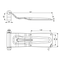 Петля задніх дверей для вантажівки 270*86*4 мм (Цинк), фото 2