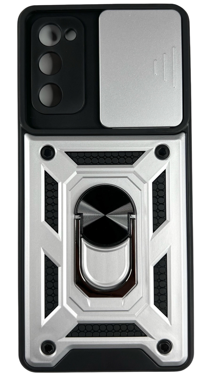 PC + TPU чохол Camshield armor для Samsung Galaxy S20 FE / сріблястий