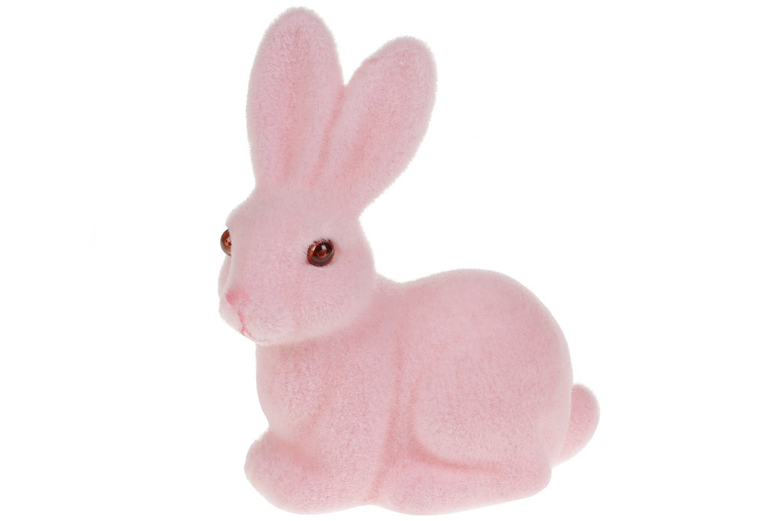 Фігурка декоративна Великодній Кролик, 10см, колір - рожевий