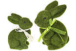 Фігурка декоративна Великодній Кролик, 15см, колір - зелений, фото 2