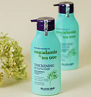 Шампунь для волос и кожи головы лечебный luxliss macadamia&tea tree thickening scalp&hair 500 ml (1220)