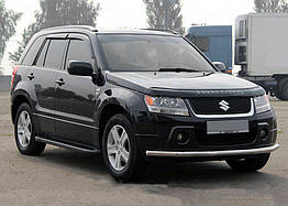 Бокові пороги Allmond Black Erkul для Suzuki Grand Vitara 2005-2017 Алюміній (2 шт.)