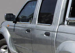 Зовнішня окантовка вікон Omsa Line для Nissan NP300 (1999-2015) нержавіюча сталь (4 шт.)