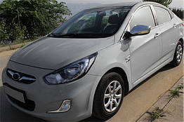 Накладки на дзеркала без вирізу під поворот для Hyundai Accent 2011-2017 OmsaLine (2 шт)