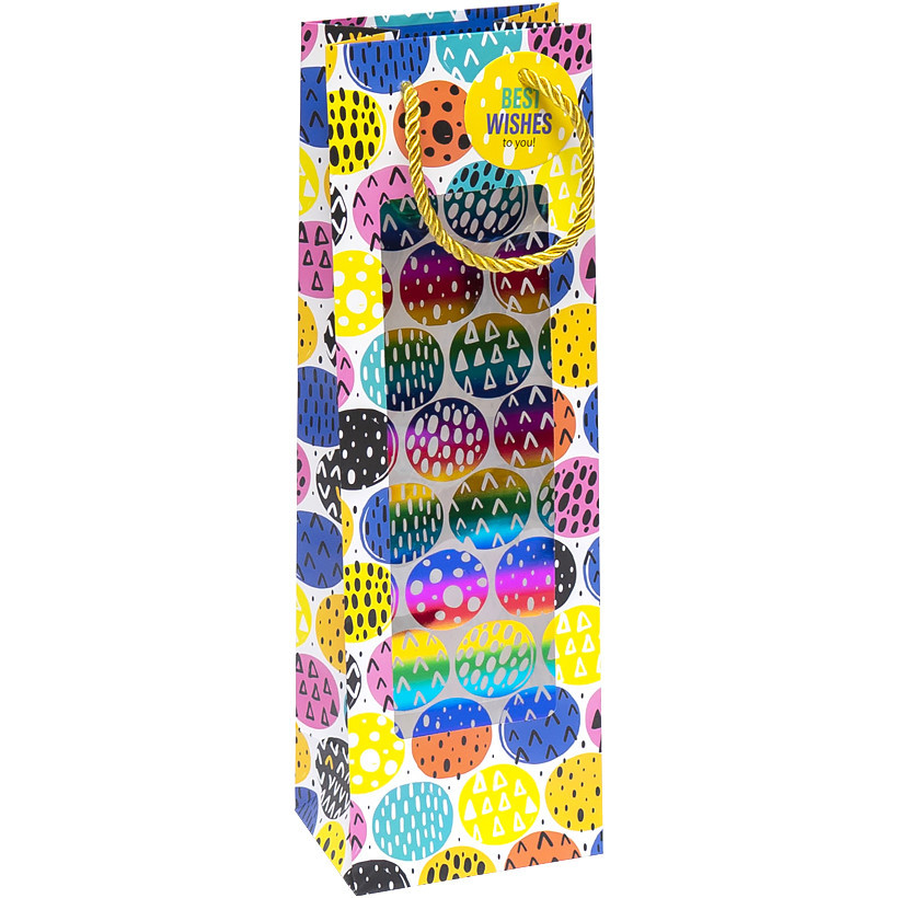 Пакет подарунковий під пляшку 11,5х37х8,5 см арт.GB-21301, фото 1