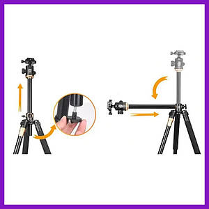 Штатив горизонтальний для вертикального знімання штатив для камери тринога трипод Beike QZSD