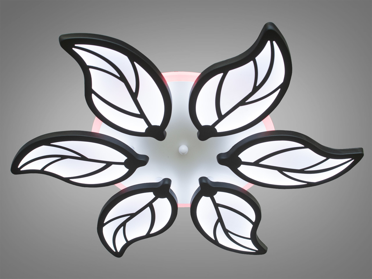 Сучасна LED-люстра з підсвіткою в спальню, колір чорний, 105 W на 15 м2 8028-6BK-LS