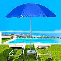 Складывающийся пляжный зонт с телескопической ножкой Umbrella складной зонт для пляжа с куполом 2 м синий