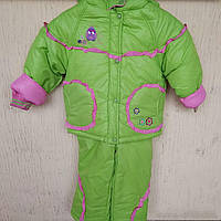 Комбінезон + куртка  дитячий "Принцеса" салатовий з рожевим для дівчаток
