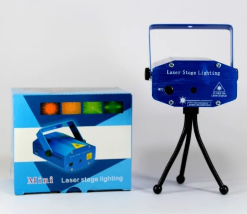 Лазерный проектор стробоскоп Диско Лазер с треногой диско лазер UKC стробоскоп для дома помещения кафе для дом - фото 4 - id-p1555931363
