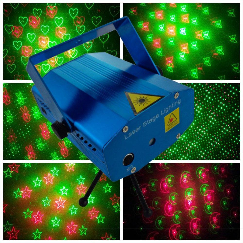 Лазерный проектор стробоскоп Диско Лазер с треногой диско лазер UKC стробоскоп для дома помещения кафе для дом - фото 5 - id-p1555931363