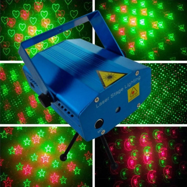 Лазерный проектор стробоскоп Диско Лазер с треногой диско лазер UKC стробоскоп для дома помещения кафе для дом - фото 8 - id-p1555931363