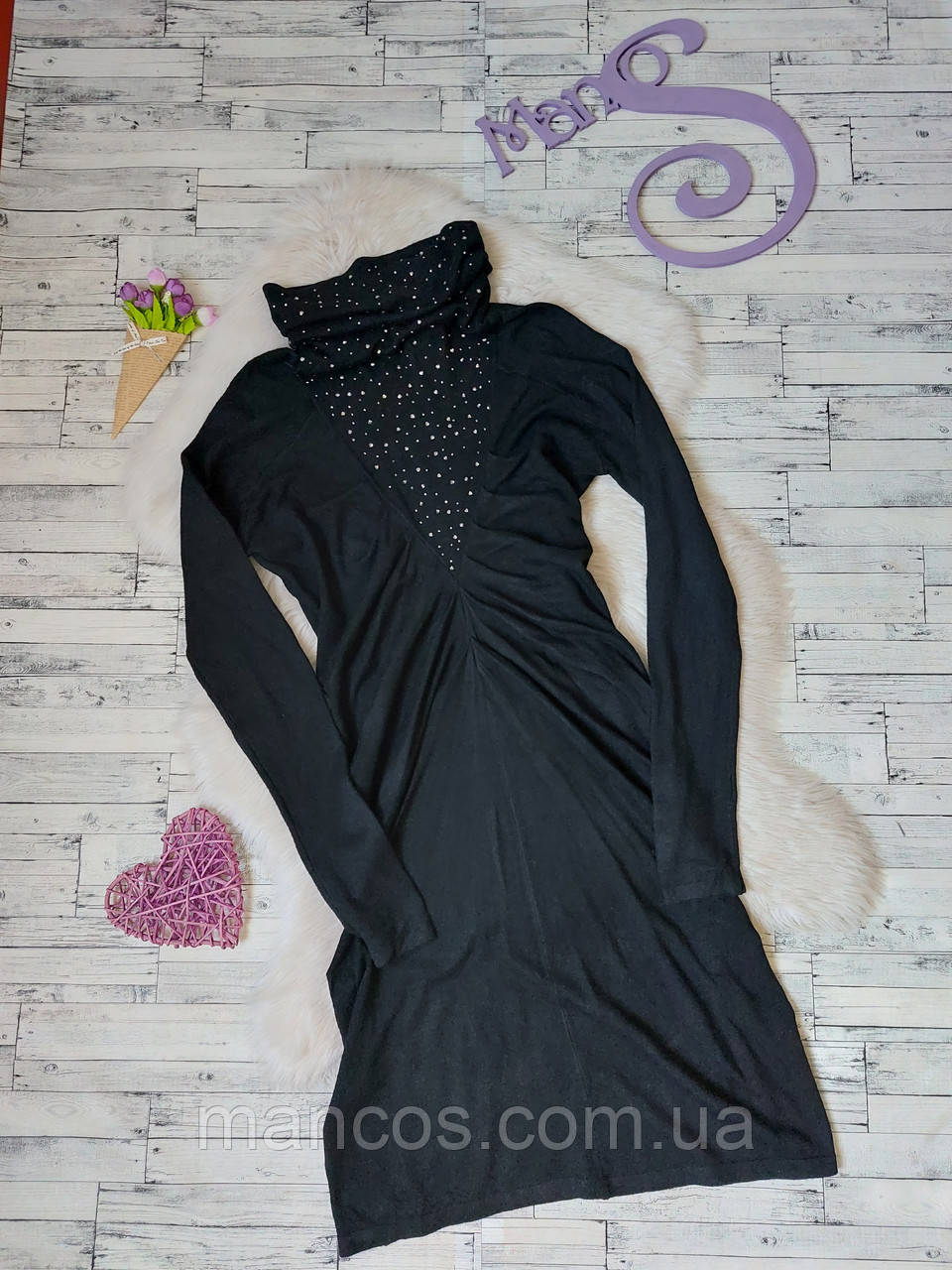 Плаття чорне Modu зі стразами трикотажне Розмір 44 S