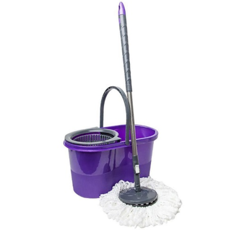 Швабра з віджимом та відром Для миття підлоги Spin and Go Фіолетовий
