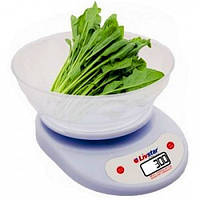 Електронні ваги кухонні круглі LIVSTAR з чаші до 5kg для кухні