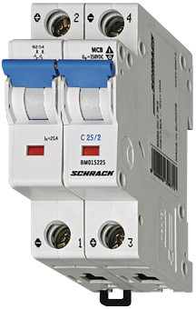 Автоматичний вимикач 4.5 кА 2P 25A х-ка B Schrack, фото 1