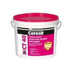 Фарба фасадна акрилова структурна Ceresit CT 40/10л