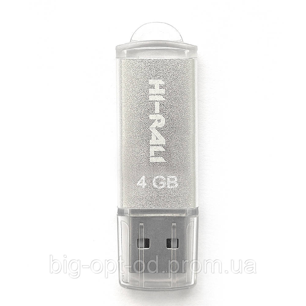 Накопичувач USB 4GB Hi-Rali Rocket серія срібло