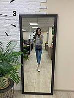 Зеркало большое настенное во весь рост Венге в раме МДФ ростовое напольное коричневое на стену 1800х800 мм